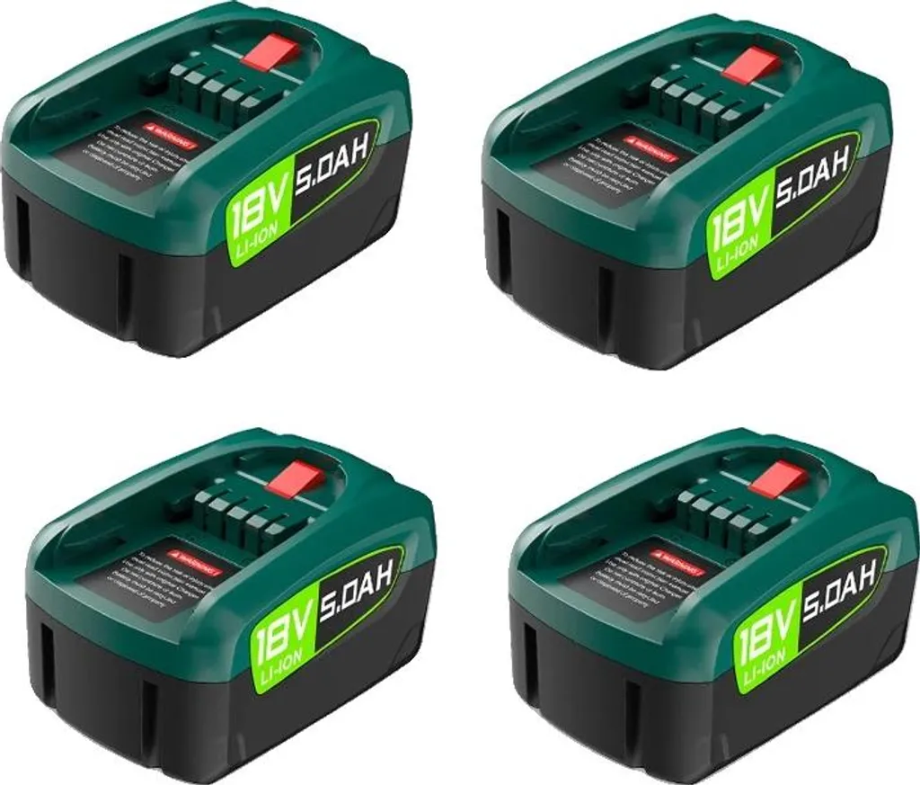 Batterie Ricambio 18V 5.0Ah Li-ion | 4 Pezzi Compatibilità Universale