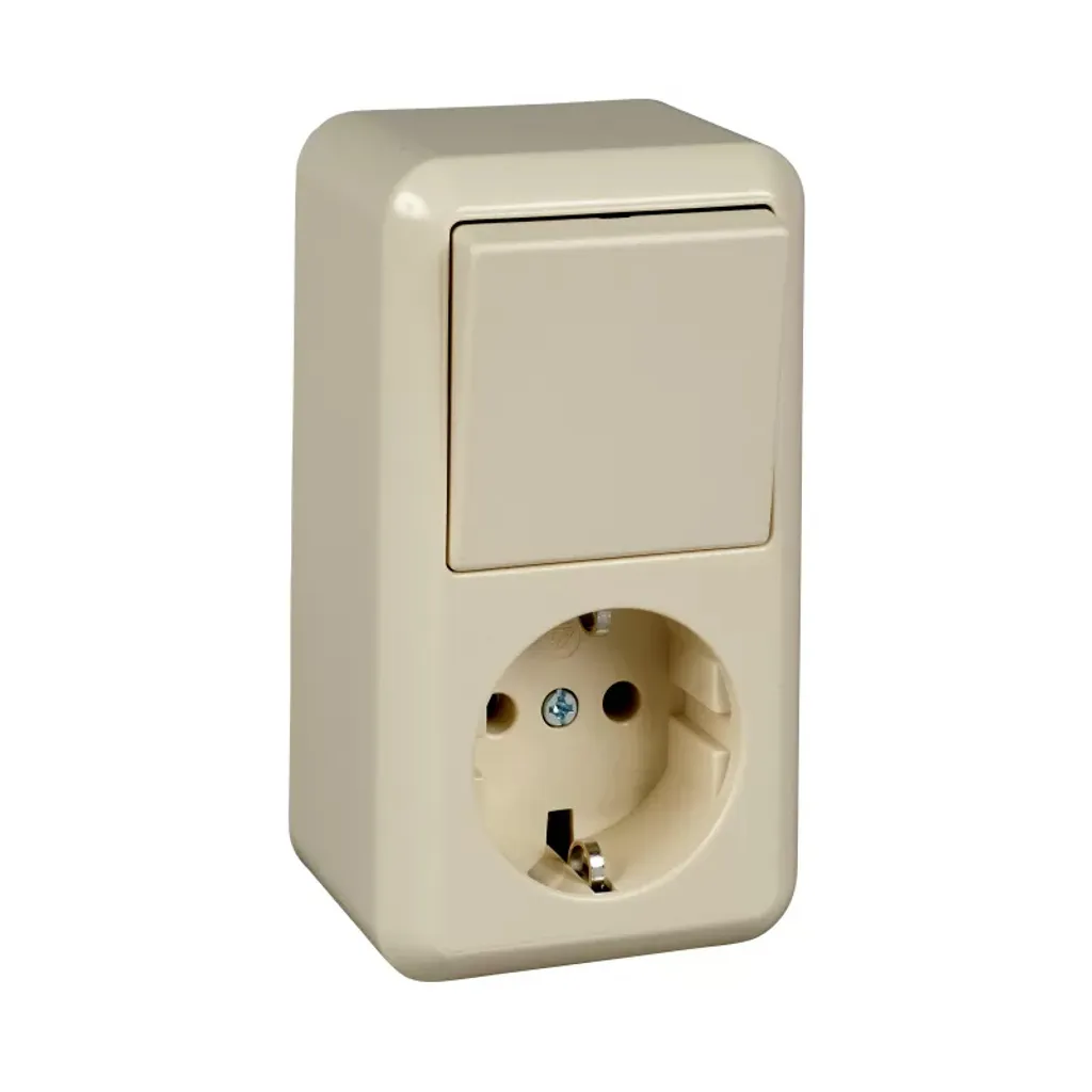 Solution Double Fonction Interrupteur + Prise Murale 388600 Pose AP