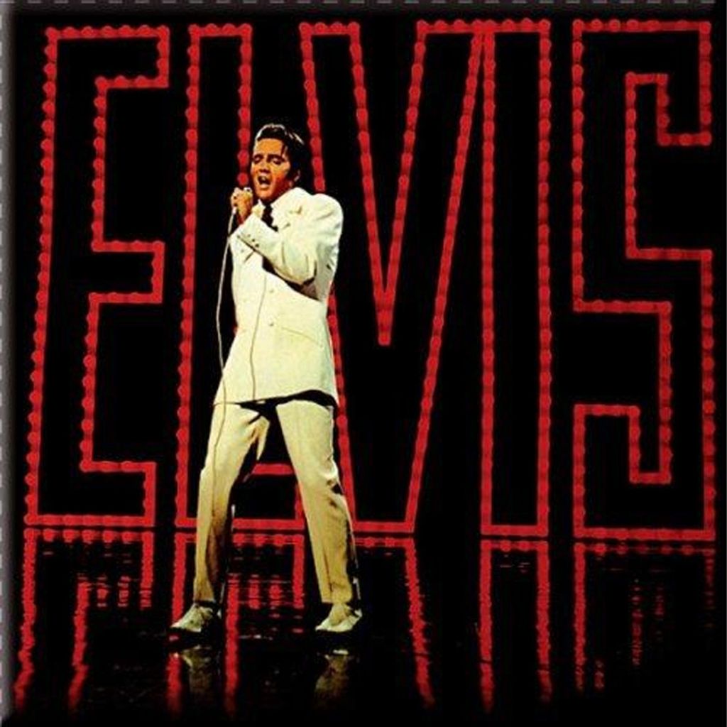 Elvis Presley - Kühlschrank-Magnet "68 Special" RO8783 (Einheitsgröße) (Schwarz/Rot)