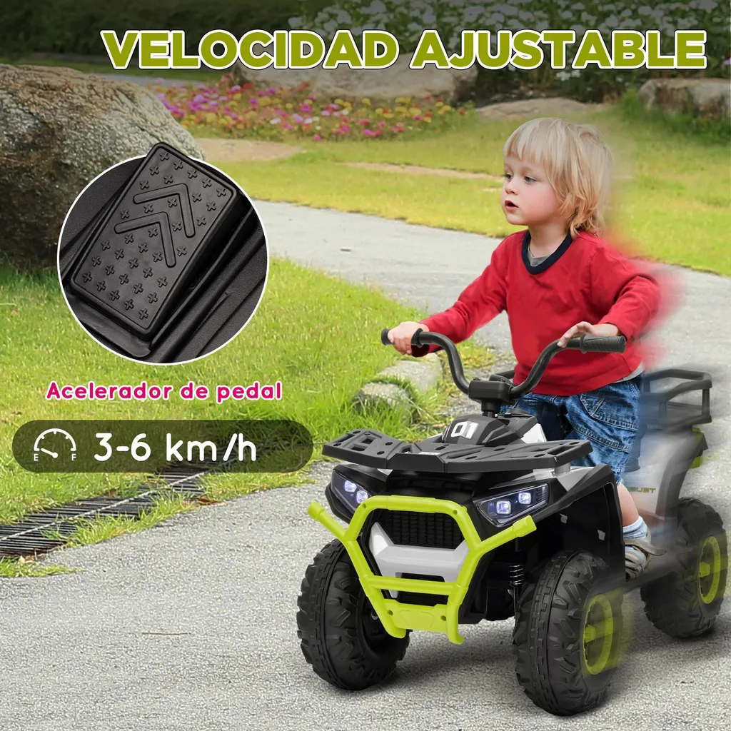 Quad électrique pour enfants idéal pour jouer dans le jardin vert - 6