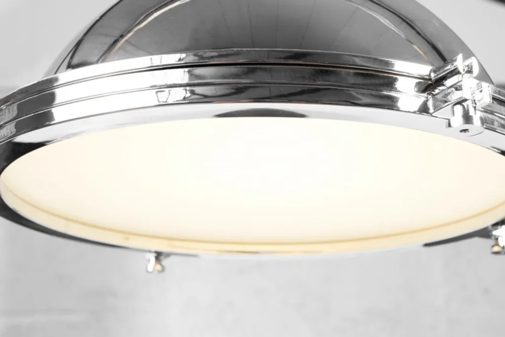 Luminaire Chrome 45cm pour Plafond Haut - Solution Éclairage Design