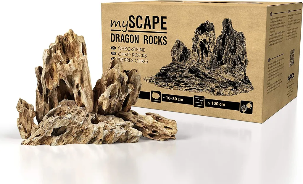 Roche Dragon Ohko pour Décoration d'Aquarium Naturel myScape-Rocks 10kg