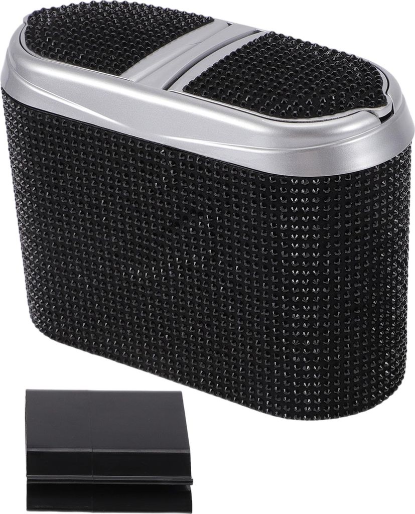 Auto-Mülltonne Müllbehälter zum Aufhängen 6,3" Länge 2,8" Breite 4,7" Höhe Schwarz Strass Kunststoff