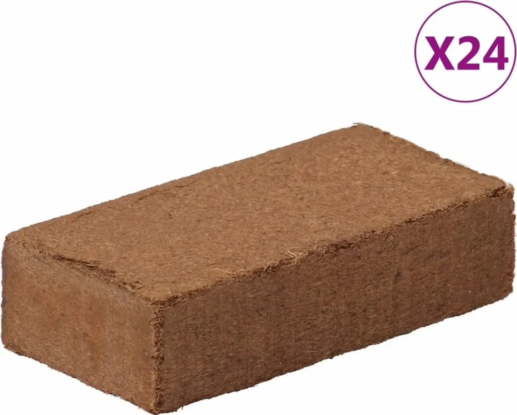 Terreau de coco en briques 24 unités de 650g soit 15,6 kg de substrat