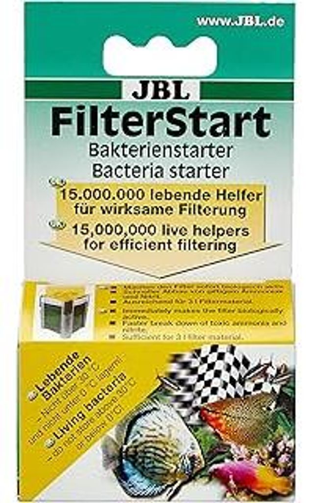 JBL FilterStart 25182, Bakterien zur Aktivierung von neuen und gereinigten Filtern für Süß- und Meereswasser Aquarien, Tropfen 10 ml