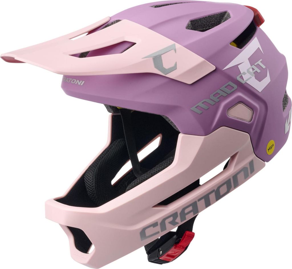 Cratoni MadCat MIPS Kinder-Fullface-Helm black matt S-M