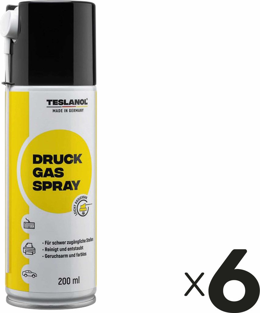 TESLANOL Druckluftspray 26002, 200 ml, 6 Stück
