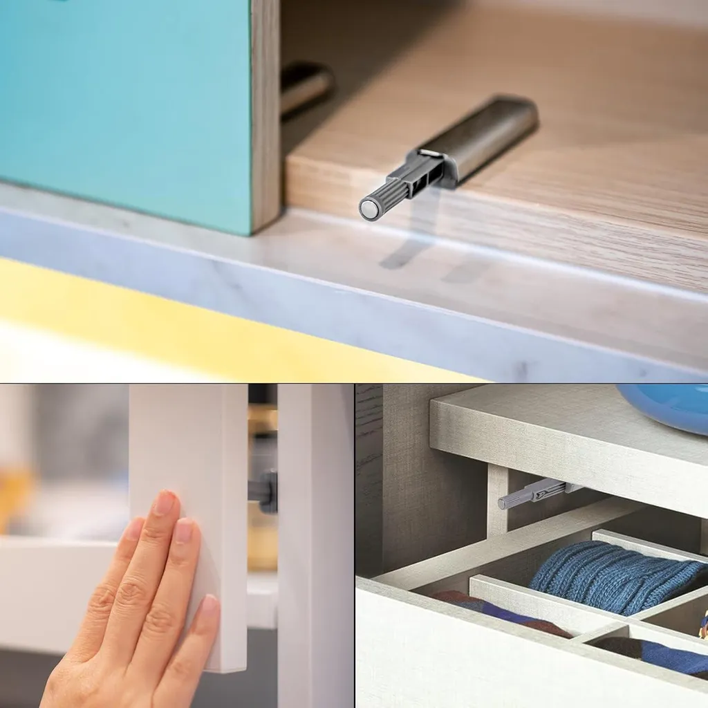 GoldRock 10x Loqueteau Magnétique Argent - Système Push to Open Amortisseur