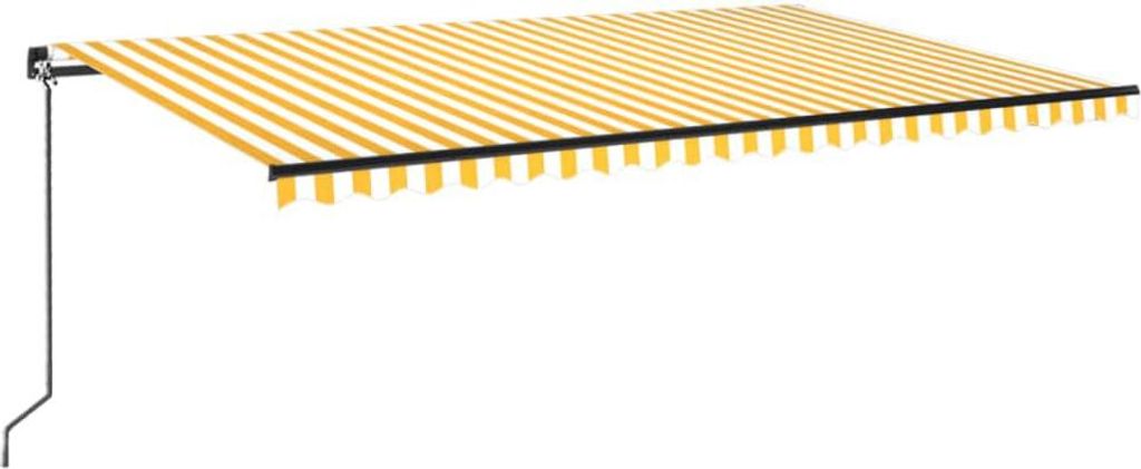vidaXL Markise Manuell Einziehbar 500x300 cm Gelb und Weiß