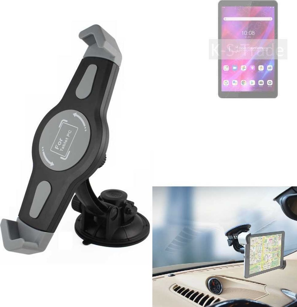 K-S-Trade Scheiben-Halterung für Tablets kompatibel mit Lenovo Tab M8 (3rd Gen) KFZ Tablet Saugnapf Auto Halterung Windschutzscheibe Holder Halter