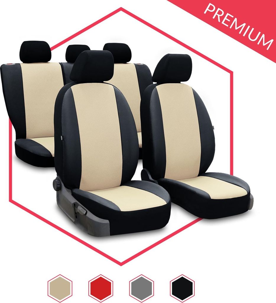 Sitzbezüge Auto Universal Schonbezug Bezüge für Renault Laguna III Beige Set
