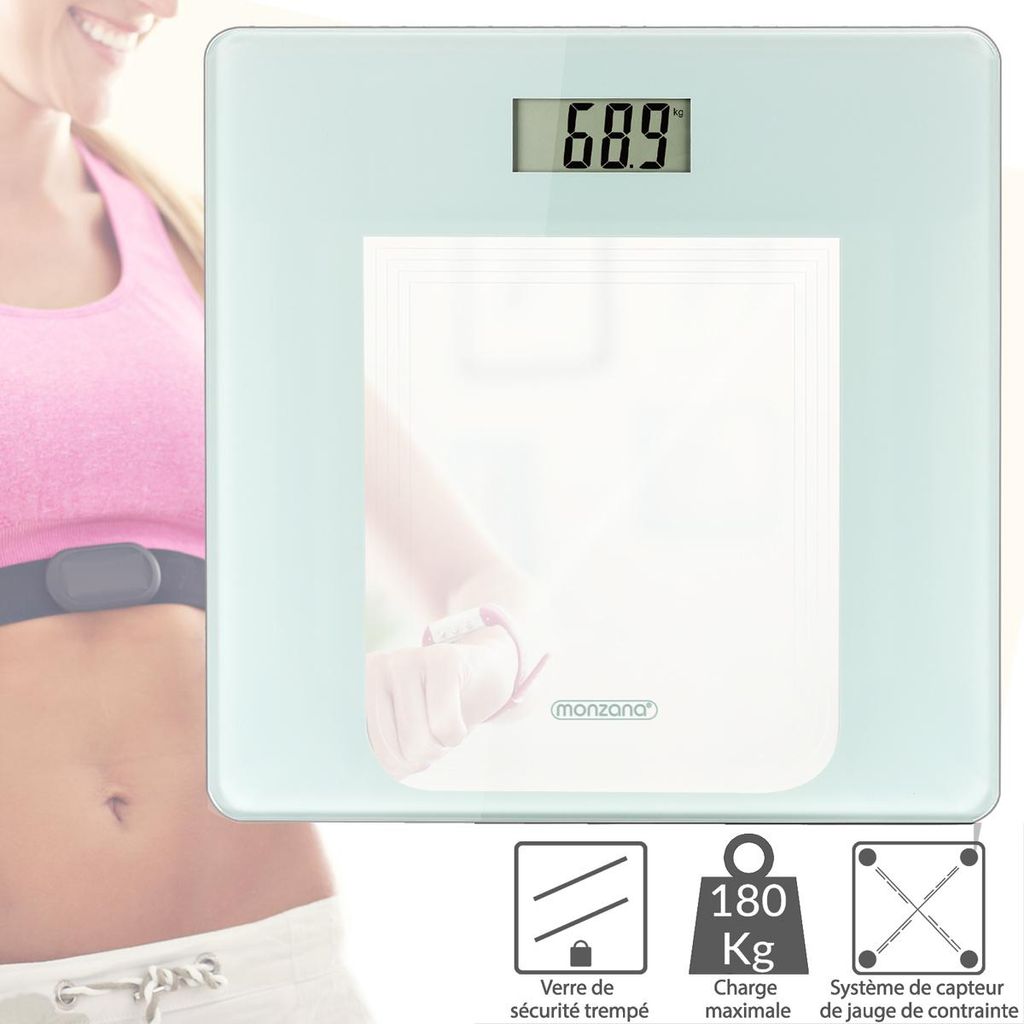 Pèse-personne numérique écran LCD 180kg système de capteurs Image du produit 