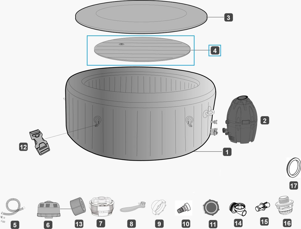 Bestway® Ersatzteil Aufblasbare Abdeckung für LAY-Z-SPA® Produktbild 2