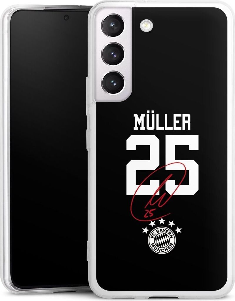 DeinDesign Slim Hülle für Samsung Galaxy S22 Silikon Case Ultra Dünn Handyhülle FC Bayern München FCB Thomas Müller
