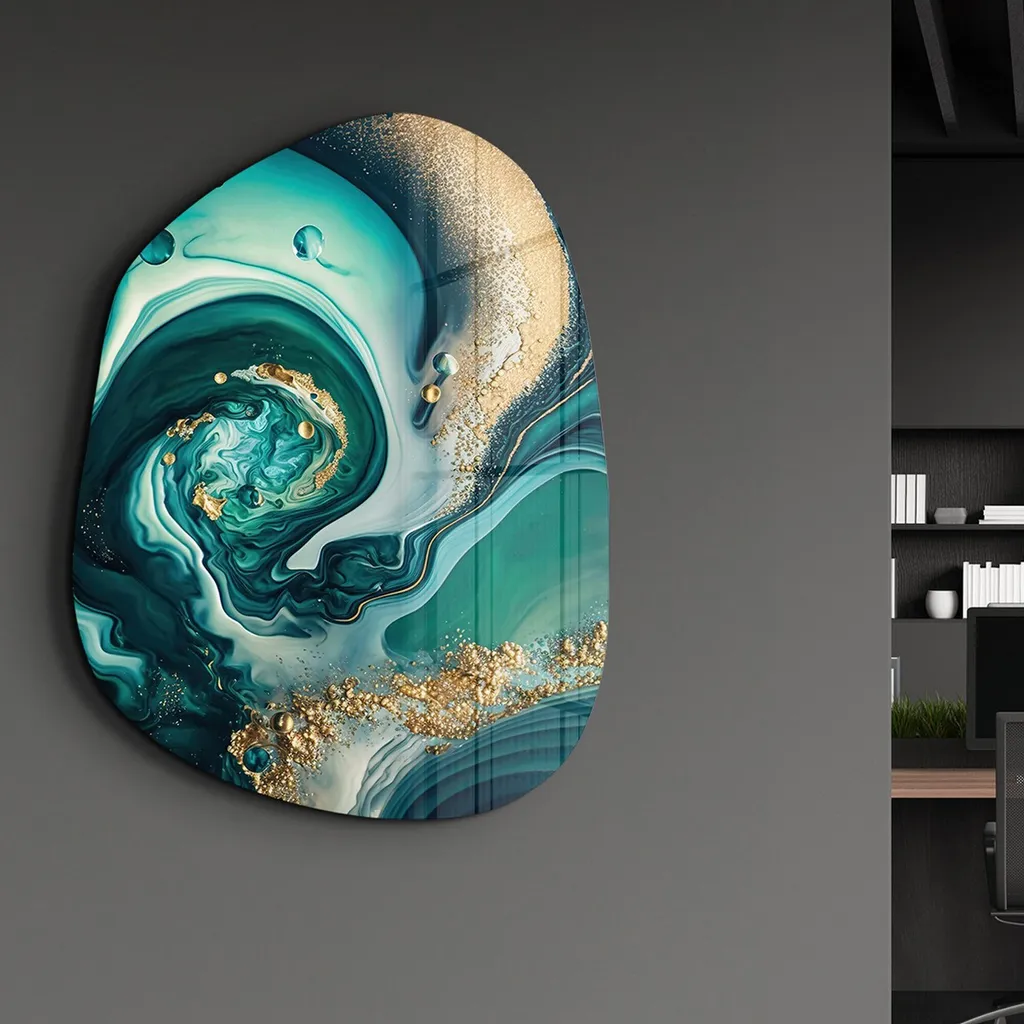 Quadro Vetro Wallity Drops 50x65 cm Decorazione Parete Moderna Luxury