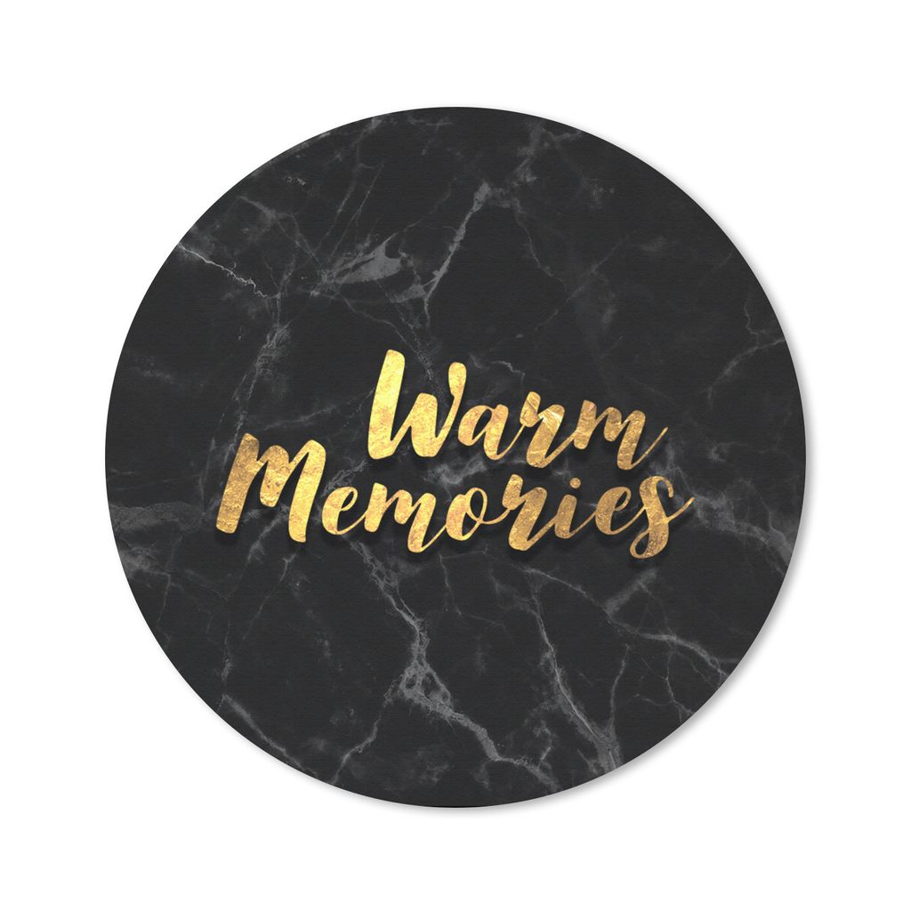 MuchoWow Mauspad Mousepad Zitat - Erinnerung - Gold - Marmor 40x40 cm - Mousepads - Maus Mat - Pad - Mausunterlage - Schreibtisch Accessoires
