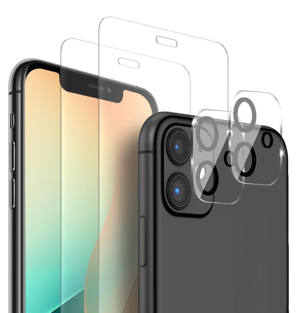 2x Display + Kamera Glas für Apple iPhone 12 Displayschutz Produktbild 