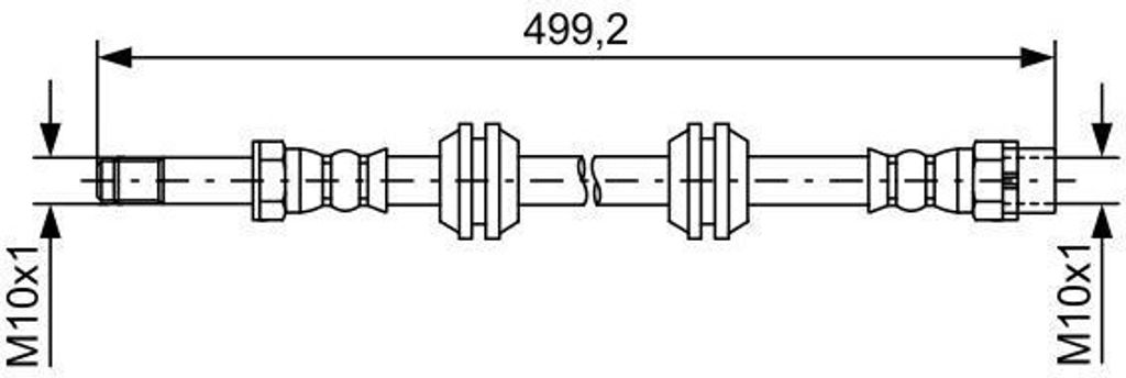 BOSCH 1 987 481 727 - OE 34 30 6 798 466 Bremsschlauch für 1er (F40), 2er (F45), 2er (F44), 2er (F46), X1 (F48), X2 (F39), F55, F56, F57, F54, F60