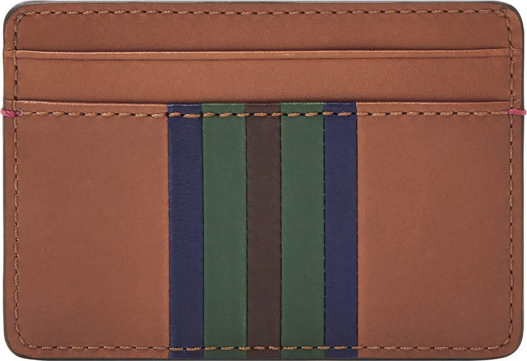 Fossil Bronson Card Case Marrone Stripes: Basta Portafogli a Mattone!