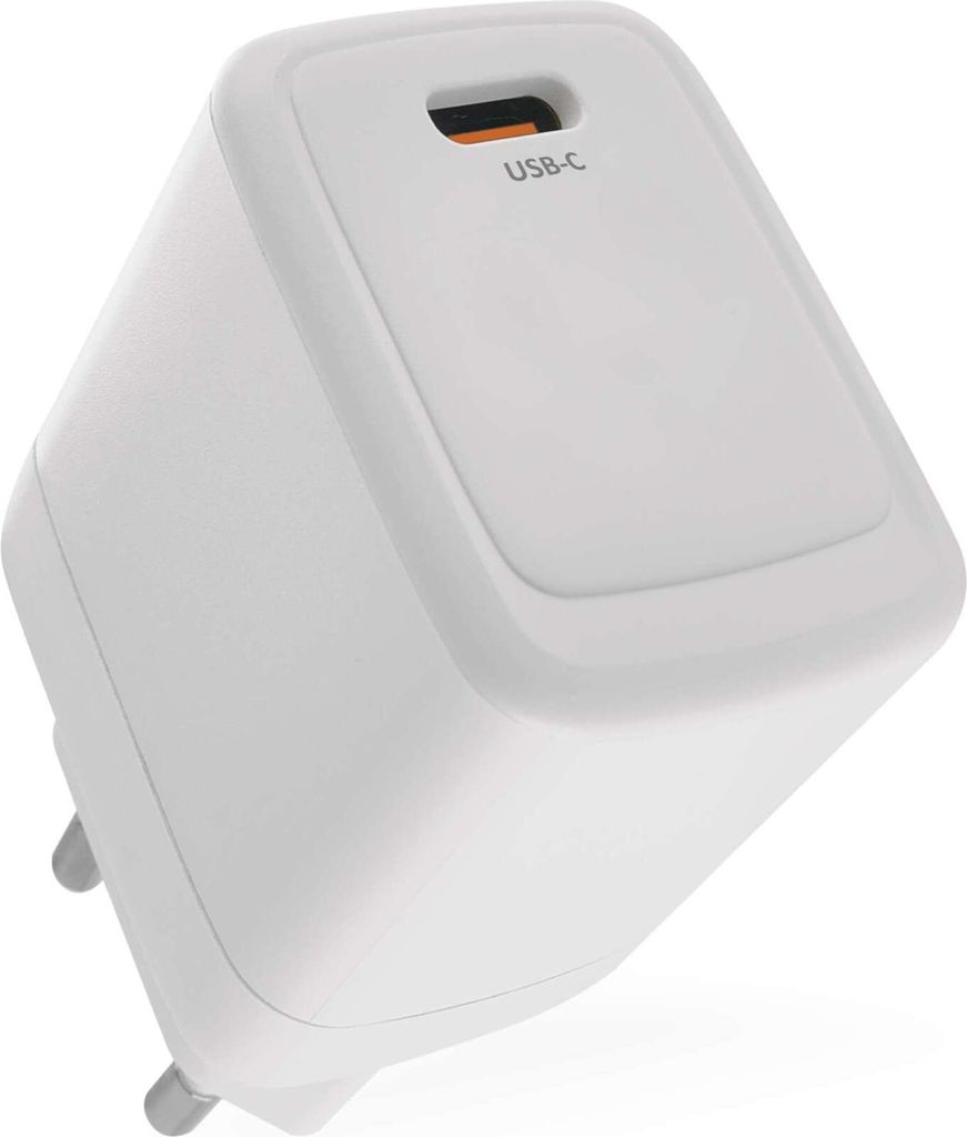 EMOS USB-C Ladegerät PD 20Watt, USB-Netzteil mit GaN Technologie ,PowerDelivery für Smartphone, iPhone, Tablets, 5-12 V, max. 3 A, Weiß, V01G20