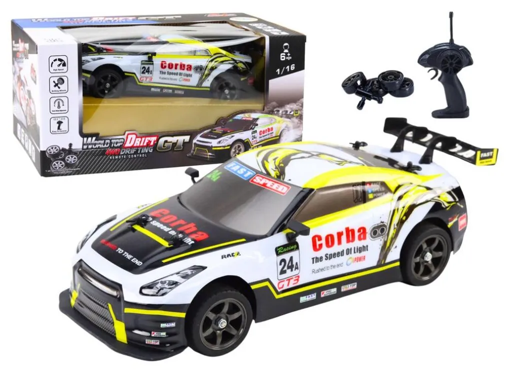 Voiture RC Drift 1:16 haute vitesse avec pack de 8 pneus interchangeables