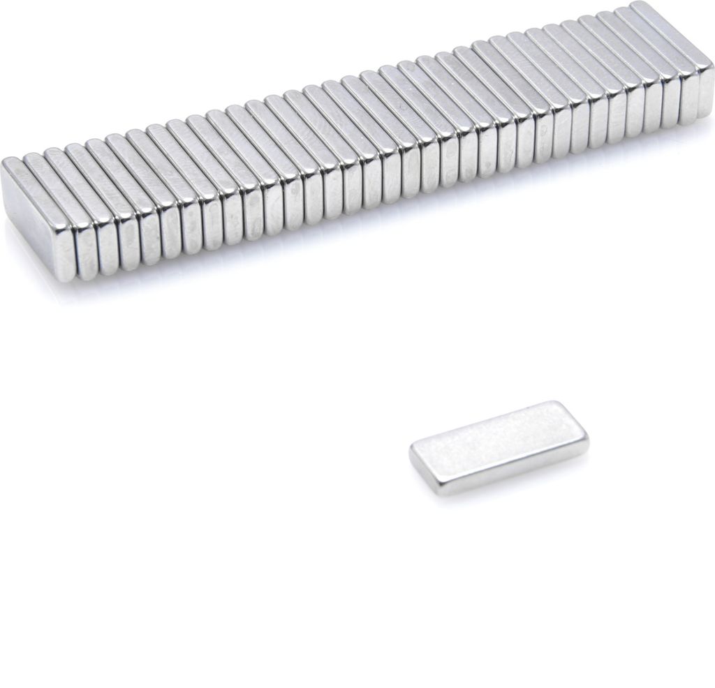 Neodym Magnete 13 x 5,5 x 1,8 mm N38 Quader Case - 10 Stück, Extrem stark, Magnettafeln, Kühlschränke, Whiteboards, DIY