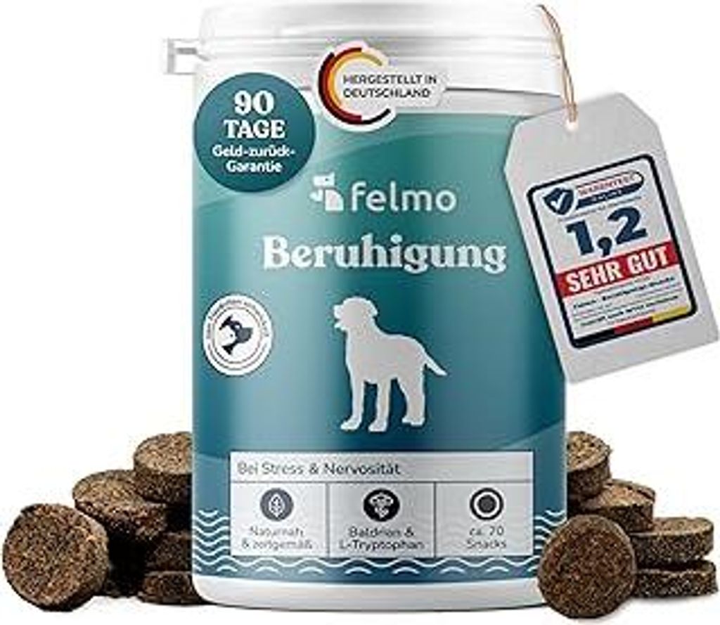 Beruhigungssnacks für Hunde mit Baldrian und L-Tryptophan – Leckerlis zur Begleitung von Stress und Unruhe, unterstützen entspannte Momente und...
