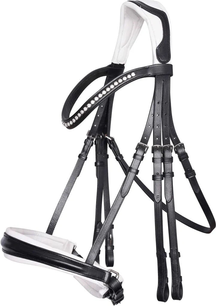 Briglia Doppia IRHFria Imperial Riding Bianca/Nera C/S - Senza Redini