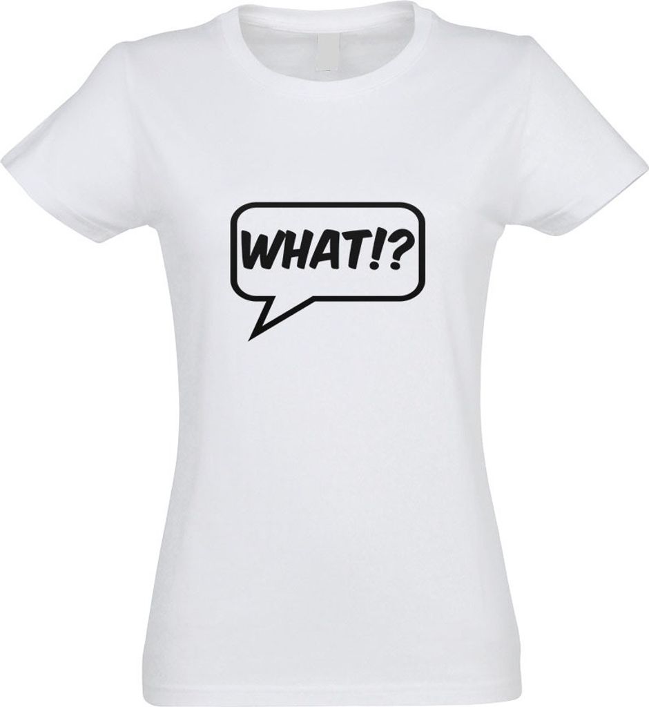 Kiwistar - T-Shirt tailliert - Damen - Weiss - What!? - mit Motiv Bedruckt - Funshirt Design - Sport - Freizeit - Damen - M