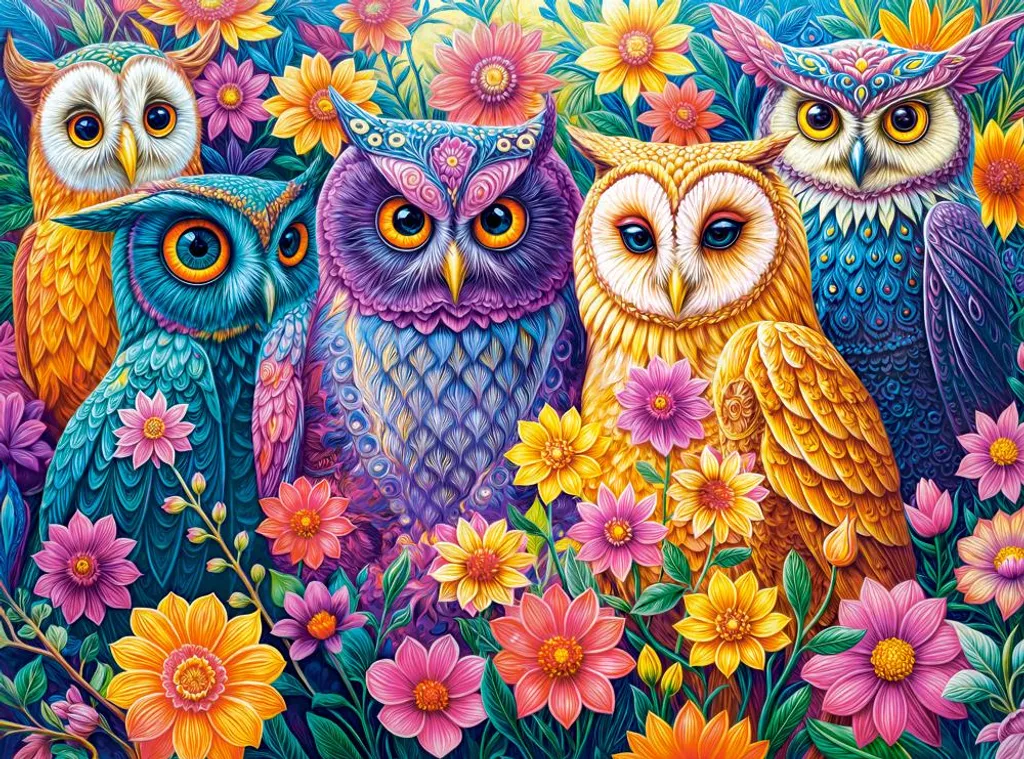 Puzzle 3000 pièces Fleur Hibou La Réunion CASTOR - Défi Artistique Nature