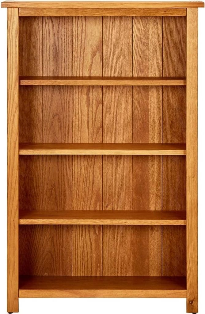 Libreria 4 scomparti 70x22x110 cm in rovere massiccio Immagine del prodotto 