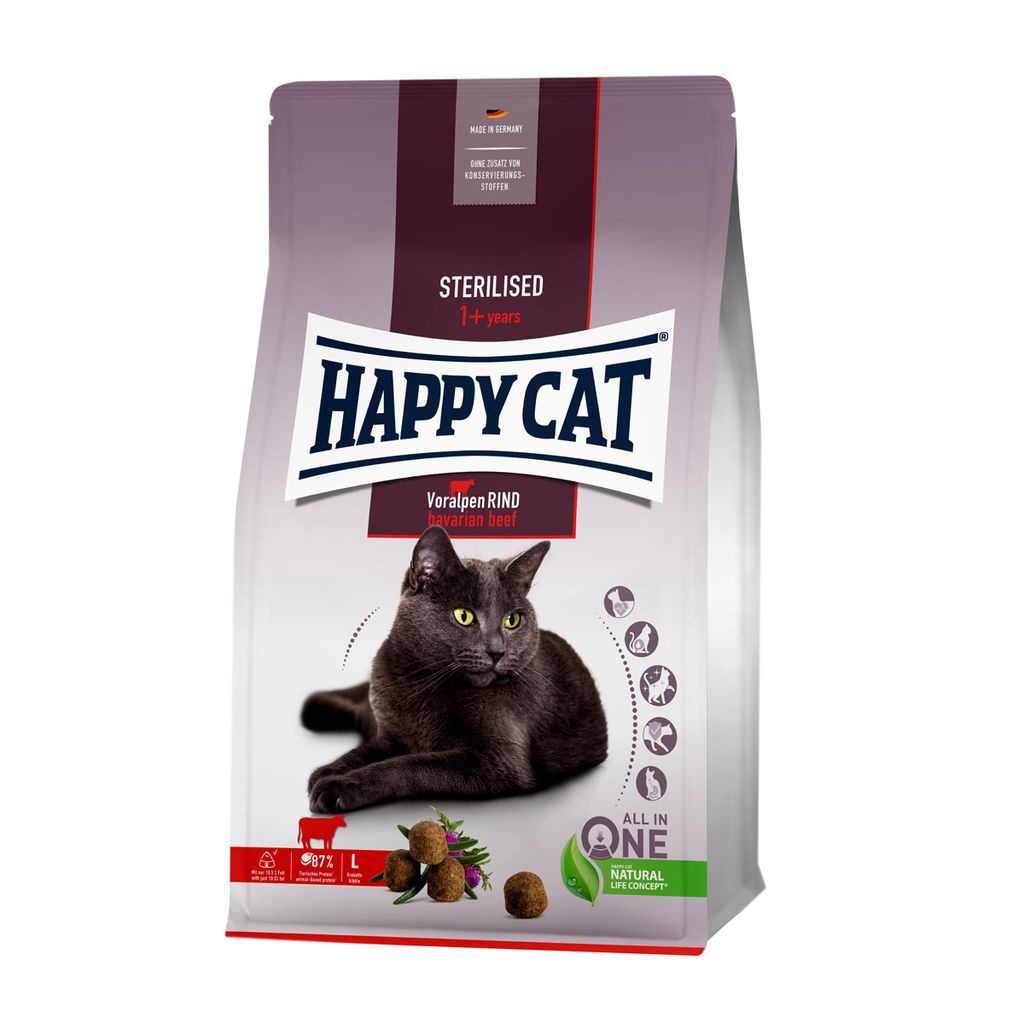 Happy Cat Sterilised Adult, Adult, Geflügel, Mais, Rind, 4 Produktbild 