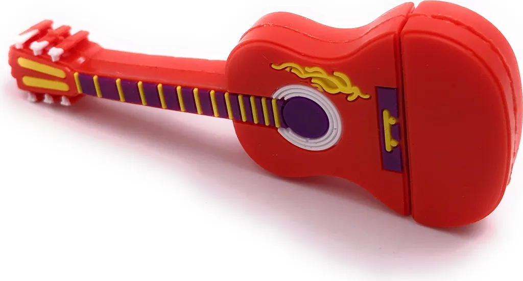 Onwomania Gitarre Rot PVC Strumento Musik Divertente Chiavetta USB 8 GB USB 2.0