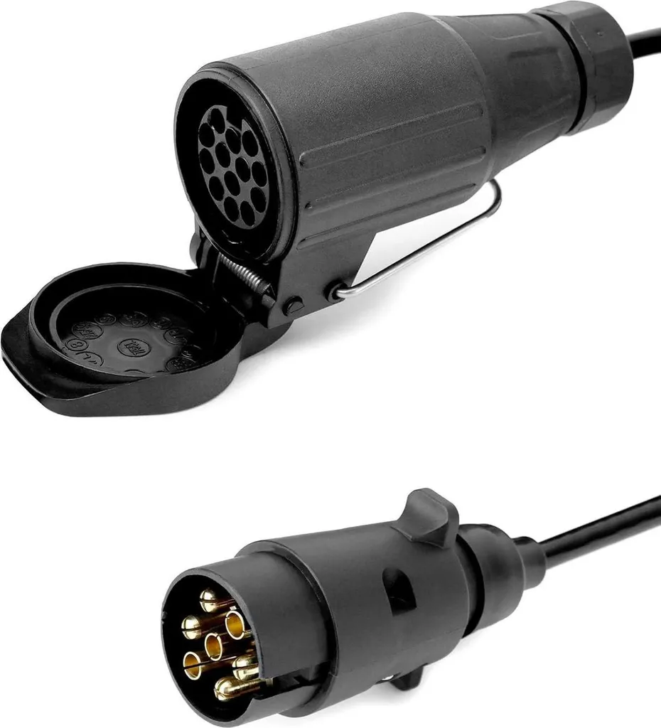 QWORK 2M cavo adattatore rimorchio da 7 a 13 pin 12V caravan trattore barca rimorchio - 2