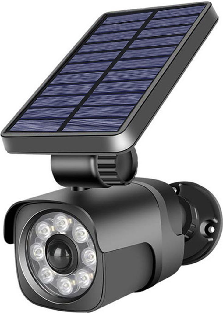FOREVER Light Solarleuchte LED SUNARI FLS-25 für Außen mit Bewegungsmelder 4W 300lm 6000K 1500mAh Li-Ion IP65 wasserdicht Dummy Kamera für Garten