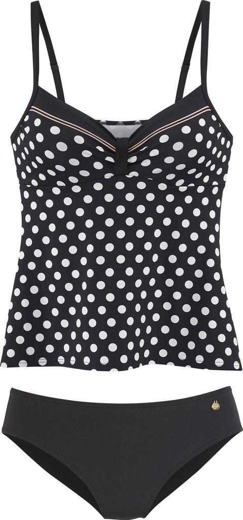 LASCANA Bügel-Tankini schwarz/creme Größe 46 Cup C
