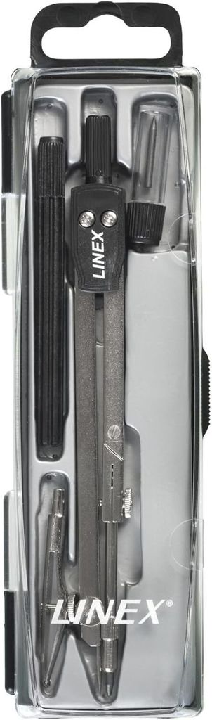 Linex 24 Zirkel-Set 3-teilig, inkl. Einsatz mit Kniegelenk, Stifthalter, Ersatzminen