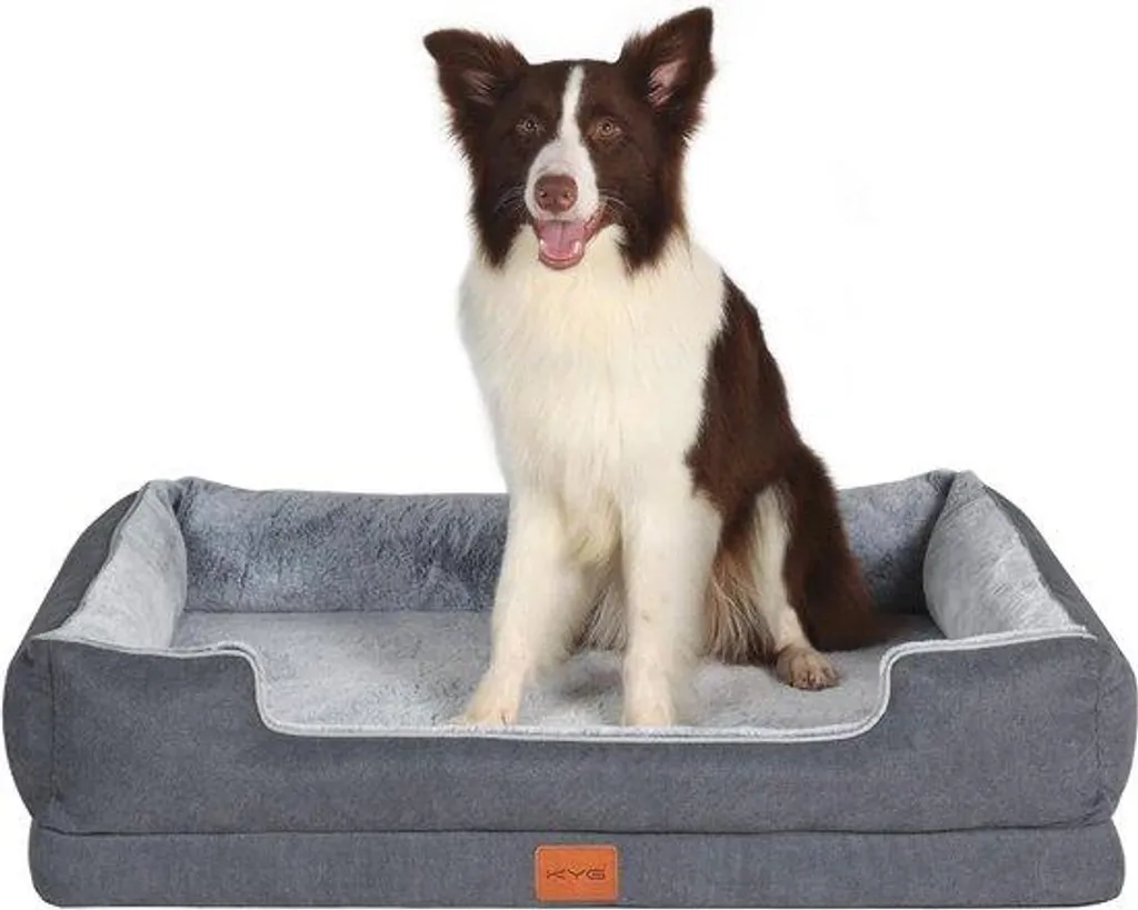 Coussin chien ergonomique contre mal de dos - Gris 90x70 cm déhoussable