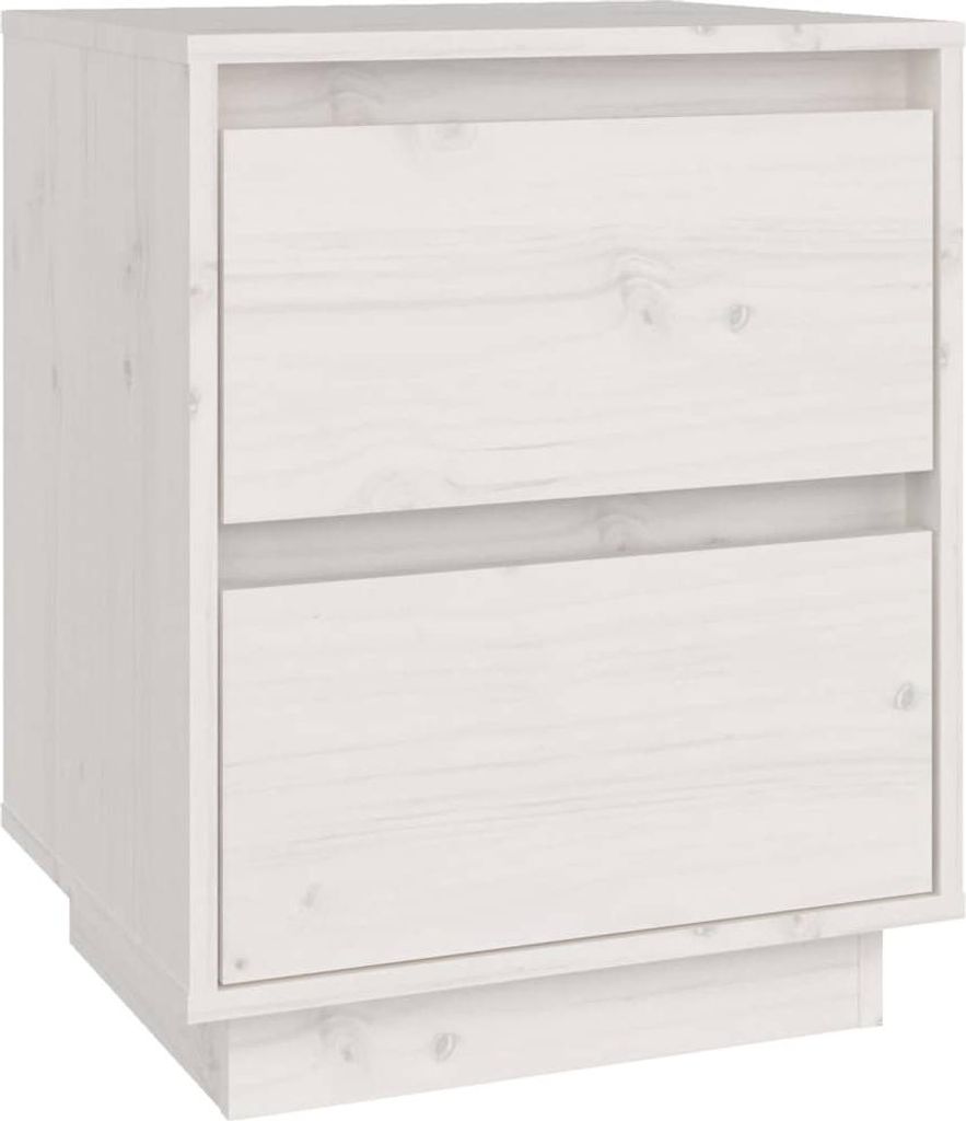 vidaXL Noční stolek bílý 40x35x50 cm Masivní borovicové Obrázek produktu 