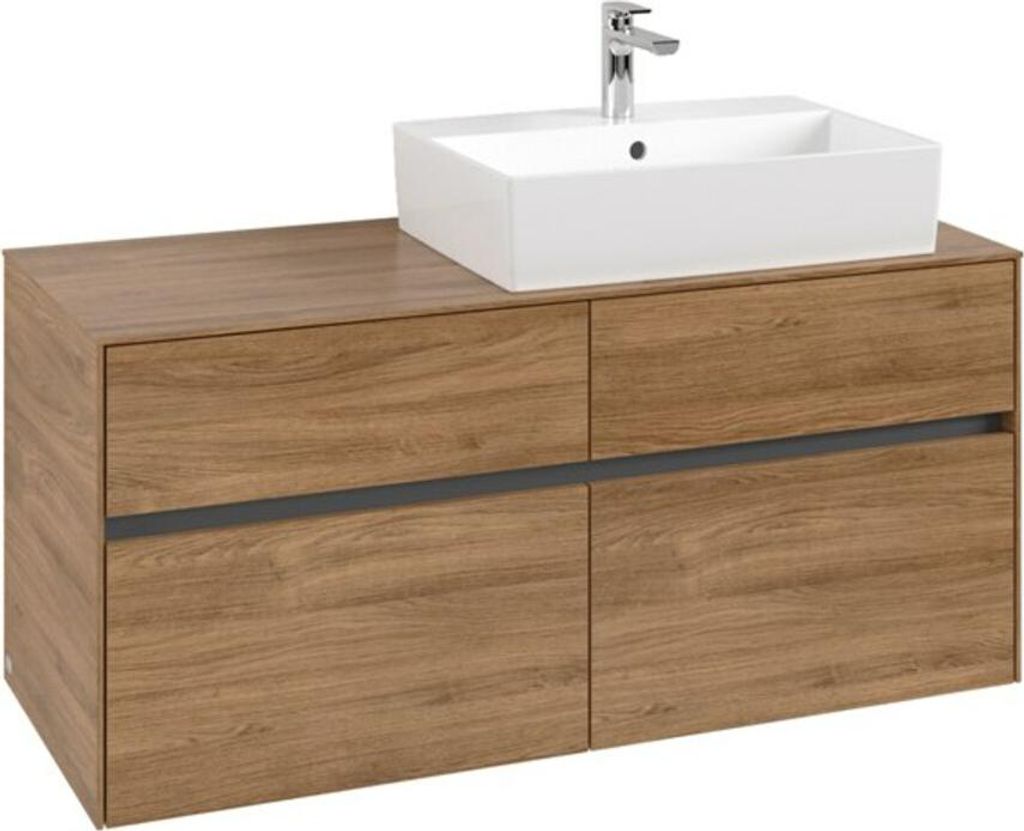 V&B Waschtischunterschrank Collaro 120x54,8x50cm, WT rechts, kansas oak