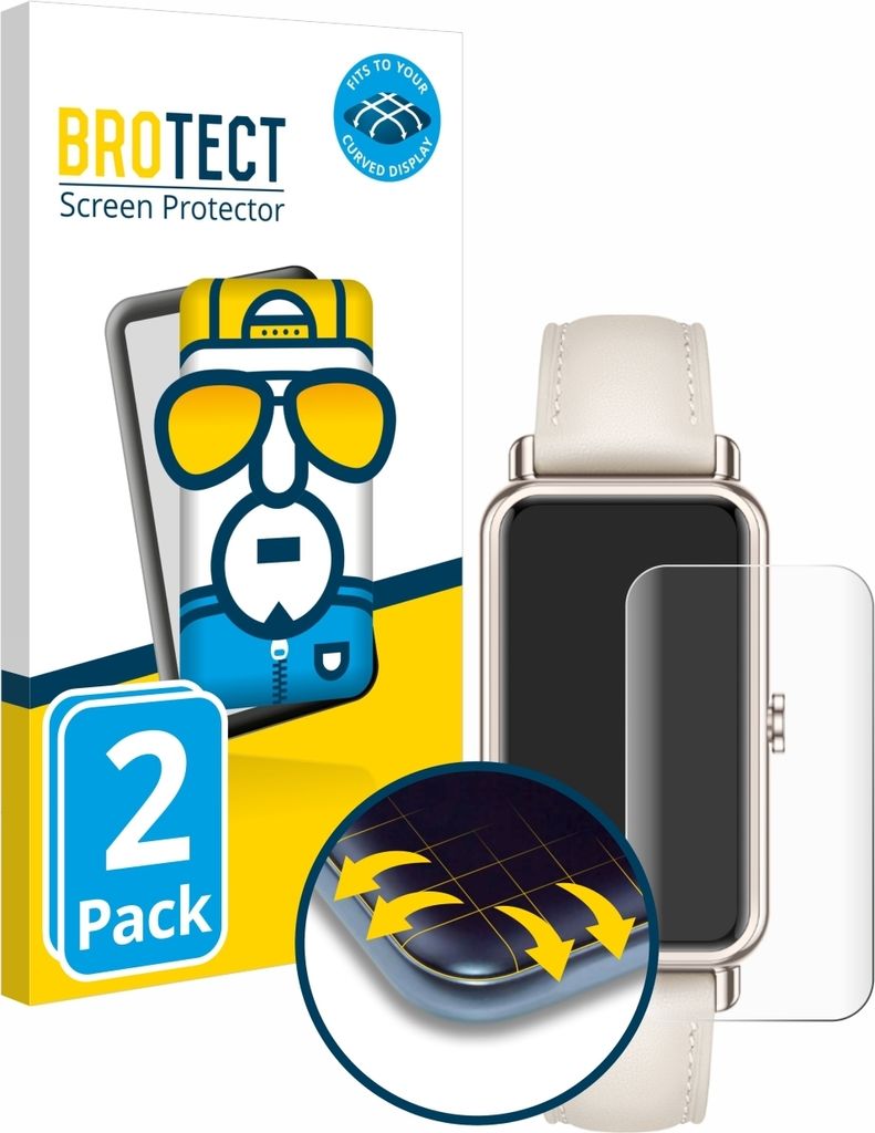 2x BROTECT Fullscreen Schutzfolie für Huawei Watch Fit mini Produktbild 