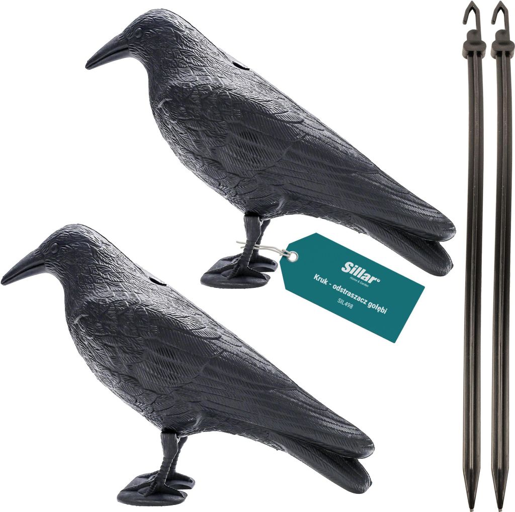 Sillar 2x odstrašovač vtákov „Havran“ 34 cm – odstrašovač Obrázok produktu 