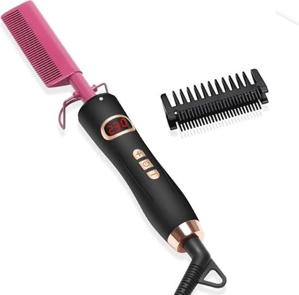 Peigne électrique pour barbe et cheveux : lissage rapide à domicile