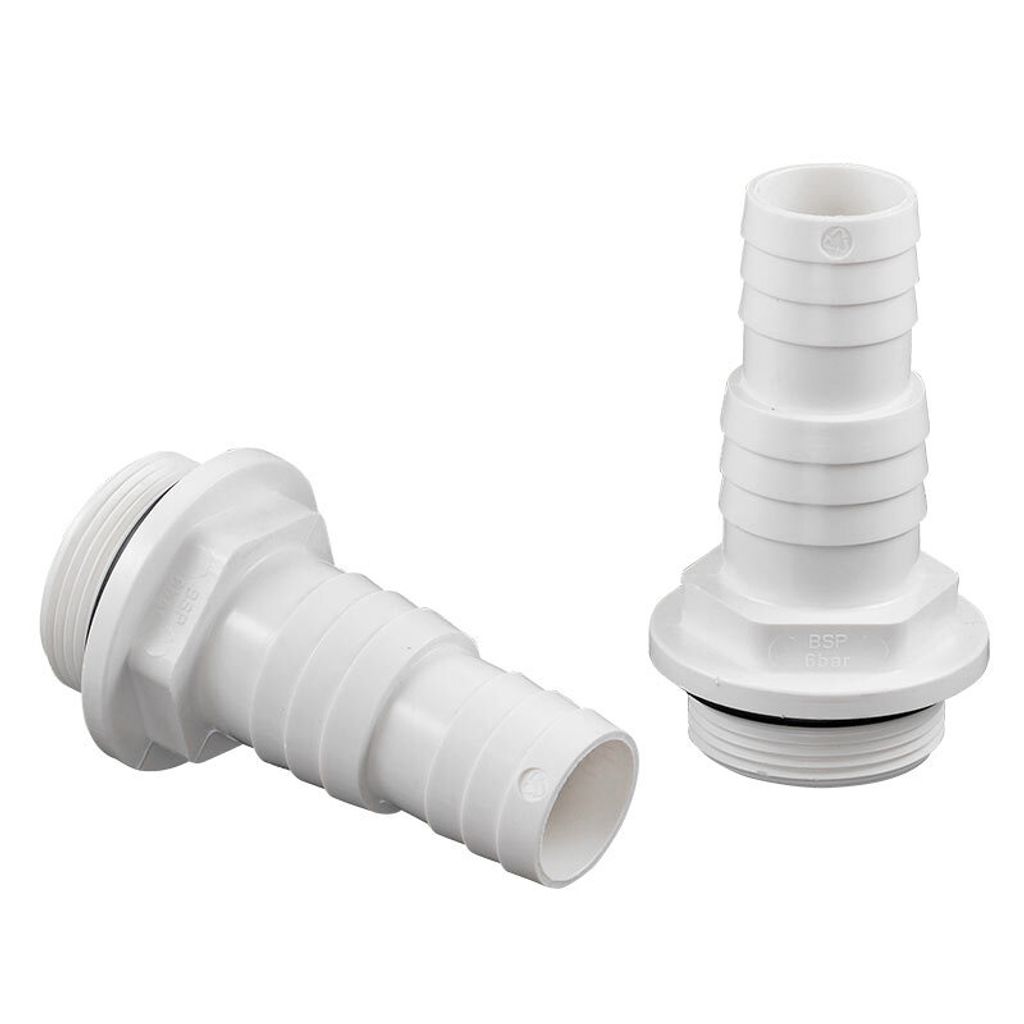 Schlauchtülle Pumpenanschluss 1 1/2' AG 32/38 mm weiß (2 Stk.)