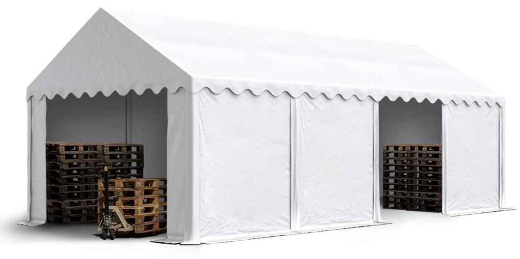 TOOLPORT Lagerzelt 4x8 m Industriezelt Unterstand PVC Plane Produktbild 