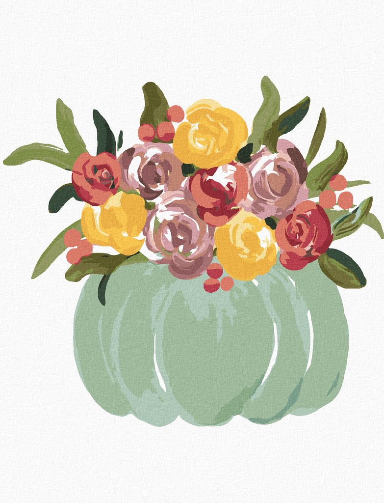 Zuty - Malen nach Zahlen - BLAUER KÜRBIS (HALEY BUSH), 40x50 cm, ohne Keilrahmen