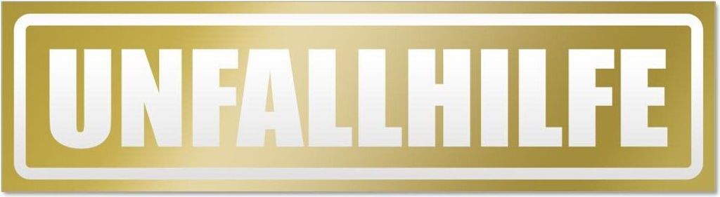 Kiwistar Unfallhilfe invertiert Magnetschild Schild magnetisch - 20cm Gold - Magnetfolie für Auto PKW Kfz