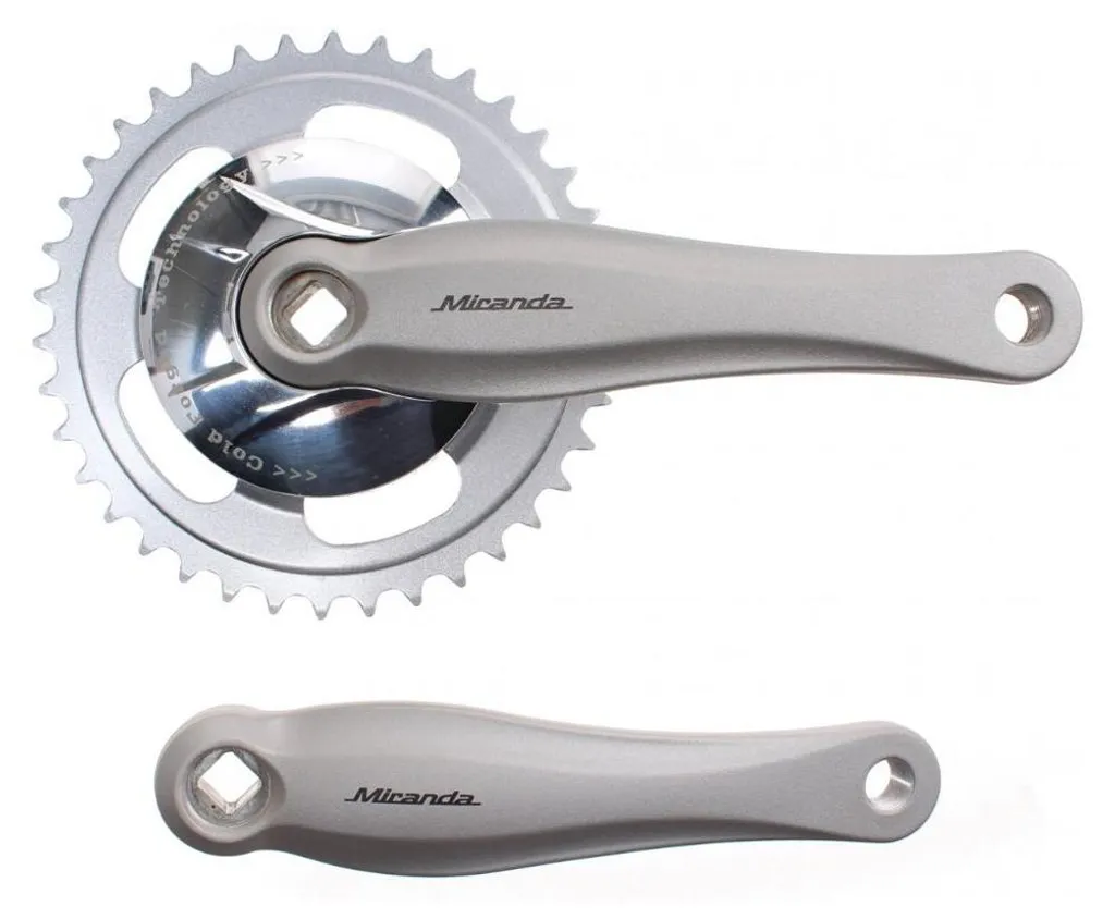 Pédalier de Vélo Miranda 38 Dents 170 mm en Aluminium Argent 9 mm