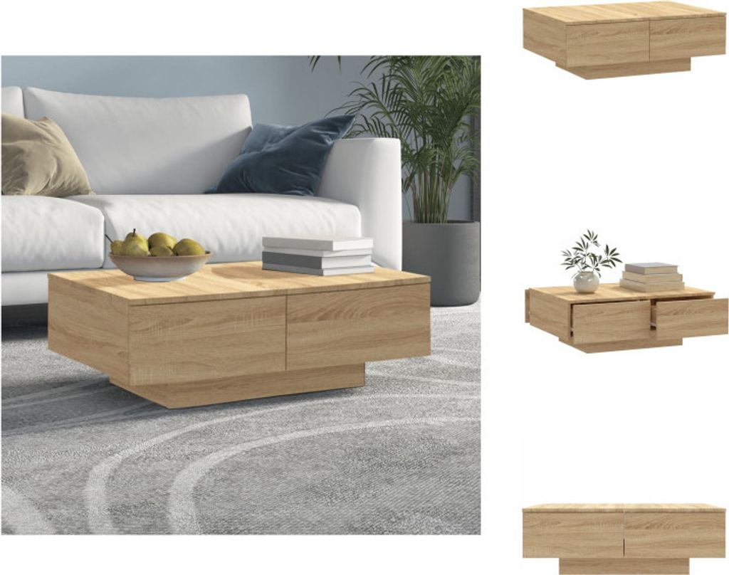 vidaXL Couchtisch Sonoma-Eiche 90x60x31 cm Holzwerkstoff -  Produktbild 