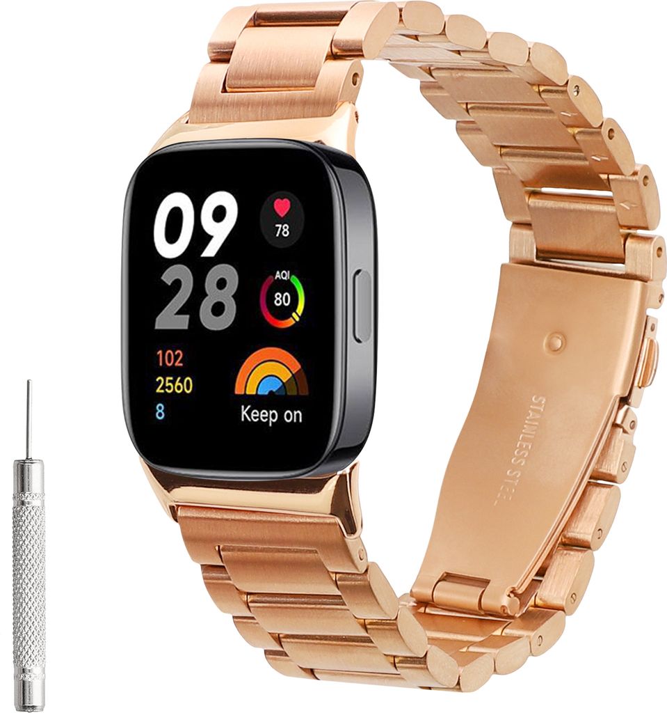 kwmobile Edelstahl Uhrenarmband kompatibel mit Xiaomi Smart Band 8 Pro / Band 9 Pro / Redmi Watch 5 / Redmi Watch 4 Ersatz Armband - Ersatzarmband ...
